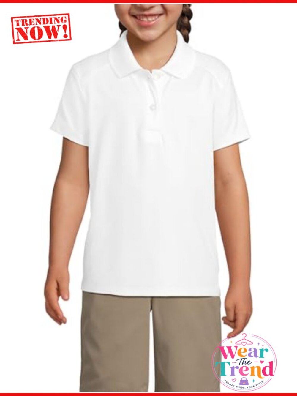 School Uniform Girls Feminine Fit Rapid Dry Polo Shirt Short Sleeve